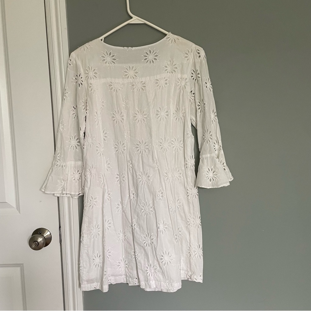 ViX Paula Hermanny Wendy White Eyelet Lace Mini Dress | Coverup - Picture 7 of 11